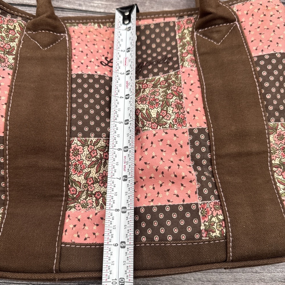 Rare Y2K Life is Good Patchwork Shoulder Tote Floral Polka Dots Coconut Girl - Picture 9 of 10